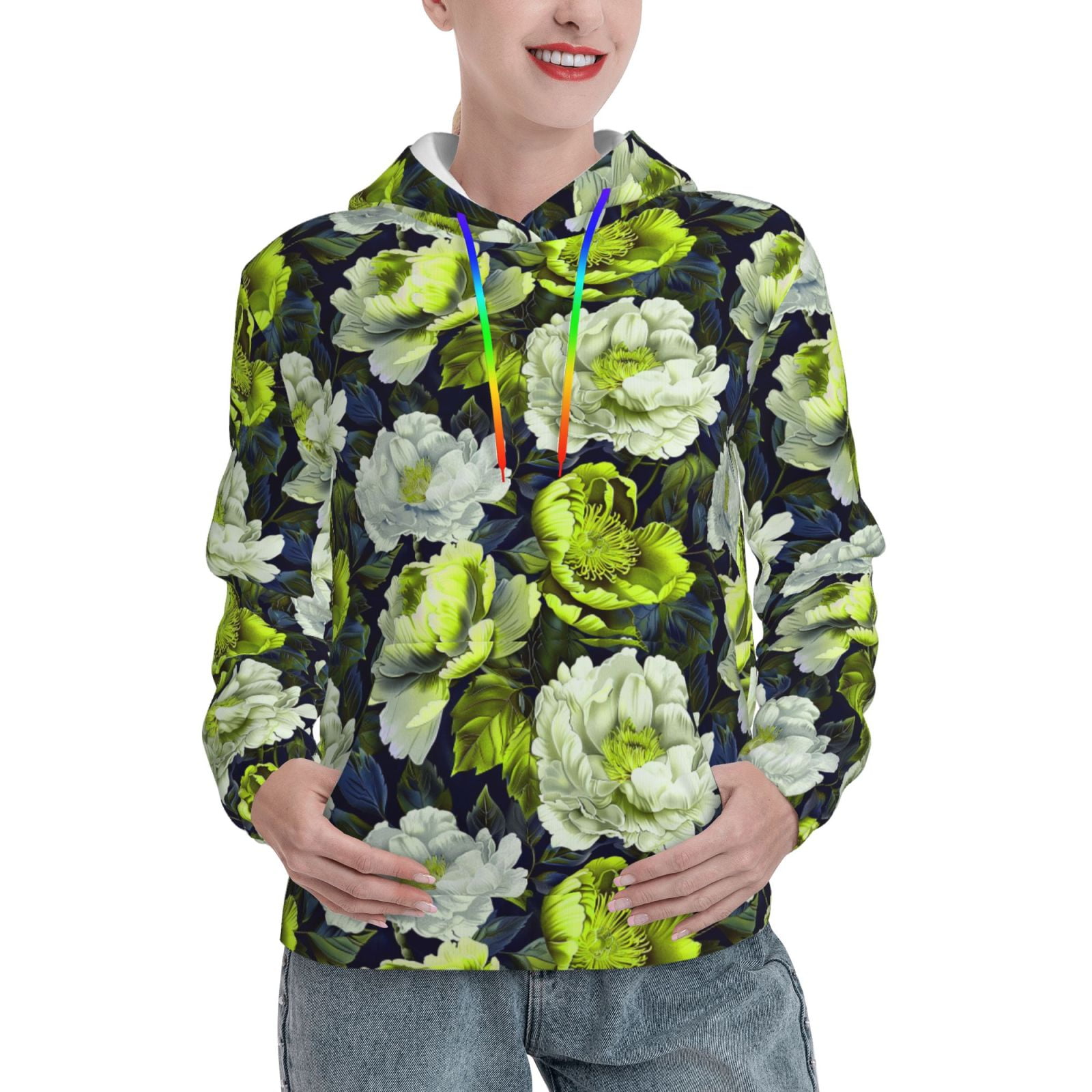 Copper Prairie Petals Yellow Hoodie for Women (USA Size) main image 1