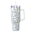 thumbnail image 1 of Cauagu Tennis Rackets And Balls Print Stainless Steel Vacuum Insulated Tumbler,40oz Water Bottle with Handle & Flip Straw Reusable Travel Coffee Mug for Women & Men, 1 of 8