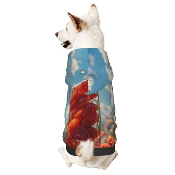 Cauagu Tomato Field Bottle Pattern Winter Pet Hoodie Sweatshirts- Dog Hoodie Sweater with Leash Hole - Cute Dog Hoodie - Pet Clothes Puppy Cat Custume -Medium