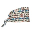 thumbnail image 2 of Bourund 8-Pack Unisex Scrub Caps - Adjustable Cotton Working Hats With Buttons For Nurses 2 of 14