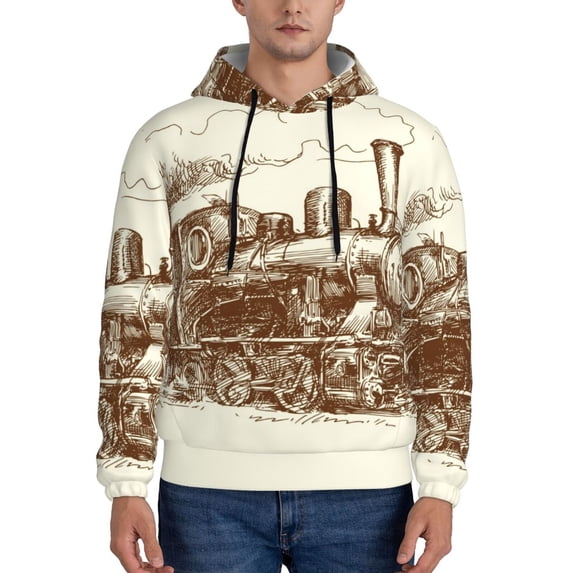 Cauagu Train for Men's Pullover Hooded Sweatshirt Athletic Casual Hoodie Aautumn Hoodie Sweatshirt for Men Pullover Casual Hooded Sweatshirt-Small