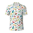thumbnail image 1 of Cauagu Transport1 Print Men's Polo Shirts, Short-Sleeve Polo Shirts for Men Performance Golf Shirt Athletic Casual Collared T-Shirt-Small, 1 of 8