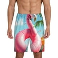 thumbnail image 1 of Cauagu Tropical Flamingo Pool Float Print Pajama Bottoms for Men Sleep Pajama Shorts Elastic Waistband Sleep Pajama Short Men's PJ Shorts -X-Large, 1 of 6