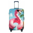 thumbnail image 1 of Cauagu Tropical Flamingo Pool Float Print Travel Luggage Cover,Travel Dust-proof Suitcase Cover Softside Suitcase Protector for 18-32inch,Not Included Suitcase, 1 of 8