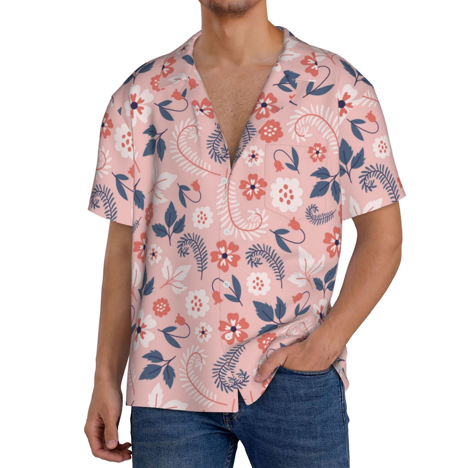 Tropical Storm Hawaiian Shirts For Men - Short Sleeve Regular Fit Floral Button-Up Shirts, Quick-Dry Polyester - View #6