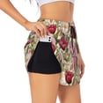 thumbnail image 1 of Cauagu Tulips Flowers Print Women's 2 in 1 Running Shorts Athletic Workout Gym Yoga Shorts Running Shorts for Women-Medium, 1 of 7
