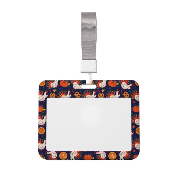 Cauagu Turkey And Thanksgiving for ID Badge Holder,Badge Holder with Windows Key Card Work Badge Sleeve for Office/ Factory/ID Credit Cards/Proximity Key Cards