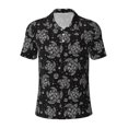 Cauagu Turtle Print Men's Polo Shirts, ShortSleeve Polo Shirts for Men