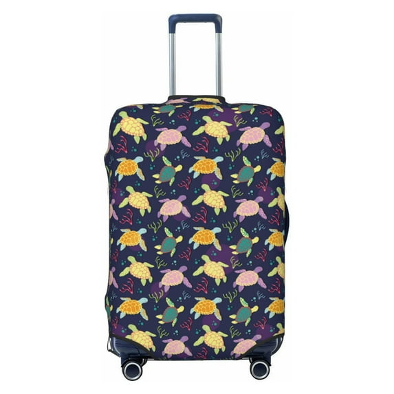 Cauagu Turtle Print Travel Luggage Cover,Travel Dust-proof Suitcase Cover Softside Suitcase Protector for 18-32inch,Not Included Suitcase