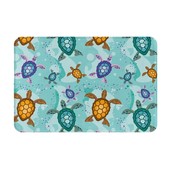 Cauagu Turtles And Sea Print Front Door Mat for Indoor Entrance 16x24 Inche,Absorbent Doormat Washable Carpet for Bathroom/Garage/Kitchen/Entry/Back