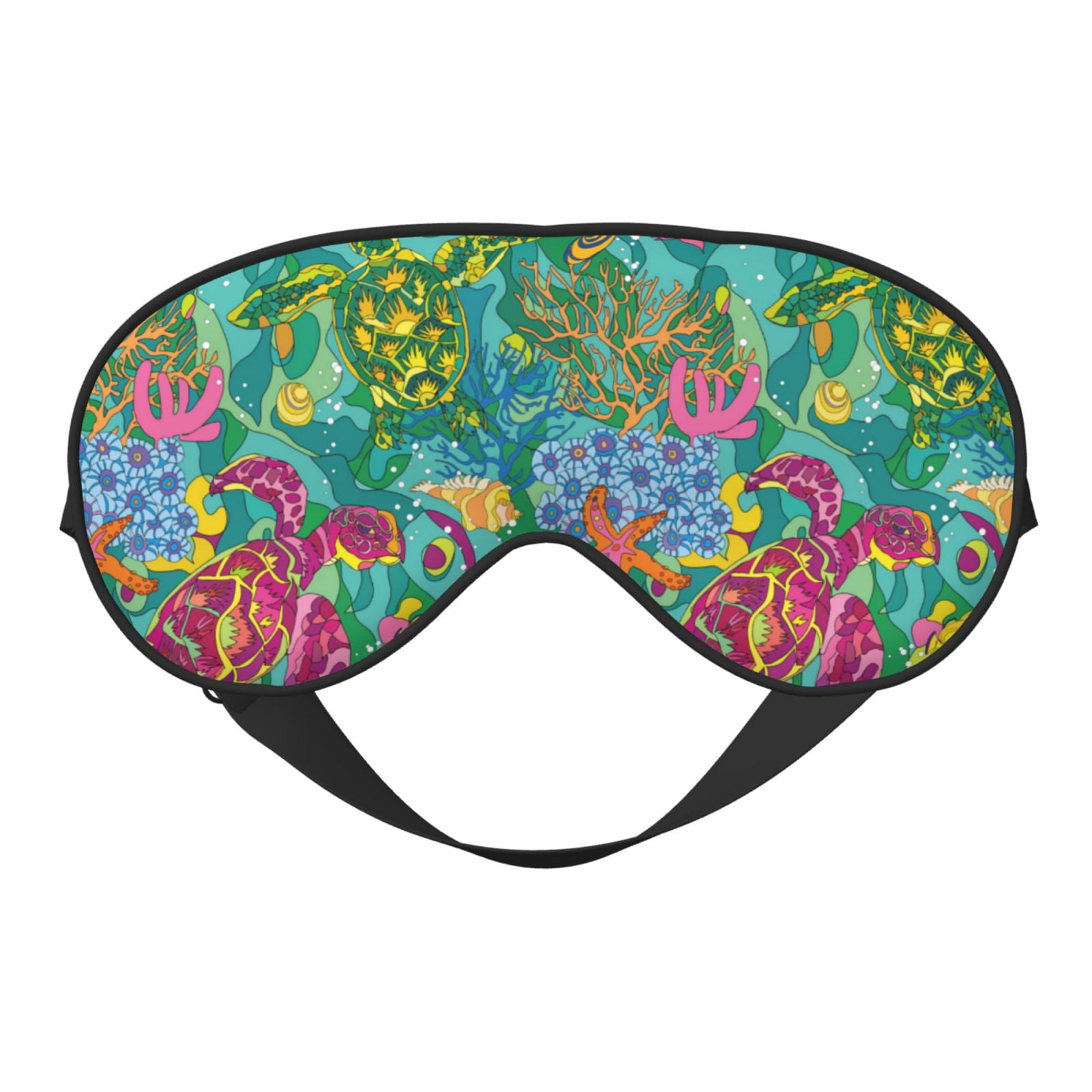 Cauagu Turtles Print Sleep Eye Mask, Blindfold Eye Sleep Shade Cover