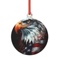 thumbnail image 1 of Cauagu USA Bald Eagle Pattern Acrylic Christmas Pendant,1-Pack Christmas Ornaments Xmas Tree Decor Christmas Décor with Ribbon Cute Tree Hanging for Party Favors-Round Shape, 1 of 7