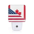 Cauagu USA Canada Flag Print LED Nightlight,0.5W Night Lights Plug into