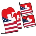 thumbnail image 1 of Cauagu USA Switzerland Print Oven Mitts and Pot Holders 4 pcs Set,Extra Thicken Long Kitchen Oven Glove Potholders BBQ Gloves-Oven Mitts and Pot Holders(11 Inch), 1 of 6
