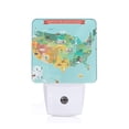 thumbnail image 1 of Cauagu USA Tourist Map Print LED Nightlight,0.5W Night Lights Plug into Wall 1 Pack with Dusk-to-Dawn Light Sensor Soft Glow Lamp for Bathroom Adult Hallway-US, 1 of 7
