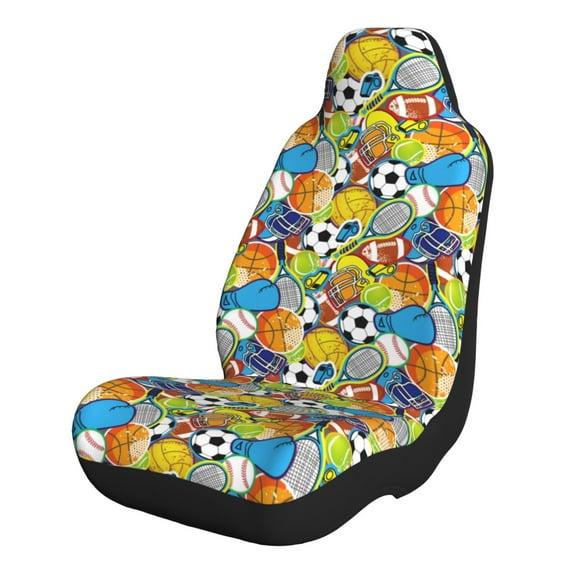 Cauagu Various Balls Print Car Seat Covers,Universal Automotive Seat Covers Car Seat Protectors Easy to Install Car Cover Car Accessories Auto rucks Van & SUV-1