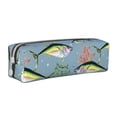 thumbnail image 1 of Cauagu Various Wild Sea Fish Print Leather Pencil Pen Case - Stationery Bag Portable Stationery Bag Big Capacity Pencil Pouch Cosmetic Organizer Bag for Men & Women, 1 of 7