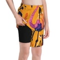 thumbnail image 1 of Cauagu Vibrant Flamingo Illustration Print Swim Trunks for Men,Youth Boys Swim Shorts Compression Liner Beach Shorts Boys' Swimming Shorts 7-20 Years Bathing Suit-X-Large, 1 of 7