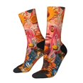 thumbnail image 1 of Cauagu Vibrant Floral Collage Portrait Print Crew Socks for Women and Men,Adult Athletic Running Socks 1-Pair Sports Socks Work Gear Socks with Moisture Wicking, 1 of 6