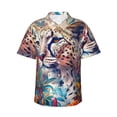 thumbnail image 1 of Cauagu Vibrant Leopard In Flowers Print Hawaiian Shirt for Men,Casual Short Sleeve Button Down Shirts Summer Beach Men's Regular-Fit Short-Sleeve Print Shirt -XX-Large, 1 of 6