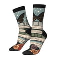 thumbnail image 1 of Cauagu Vintage Art Butterfly Flower Print Crew Socks for Women and Men,Adult Athletic Running Socks 1-Pair Sports Socks Work Gear Socks with Moisture Wicking, 1 of 6