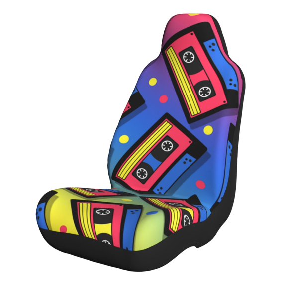 Cauagu Vintage Audio Cassettes Print Car Seat Covers,Universal Automotive Seat Covers Car Seat Protectors Easy to Install Car Cover Car Accessories Auto rucks Van & SUV-1