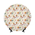 thumbnail image 1 of Cauagu Vintage Autumn Pumpkins Print Bone China Decorative Plate, Wall Mount Plate Holiday Decor Decorative Ceramic Plates with Stand Elegant Household Plates Decorative-7in, 1 of 6