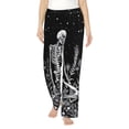 thumbnail image 1 of Cauagu Vintage Black white Plant skull Pajama Pants for Women Loose Fit Wide Leg Trouser Pants Casual Elastic Waist Drawstring Lounge Pants, 1 of 6