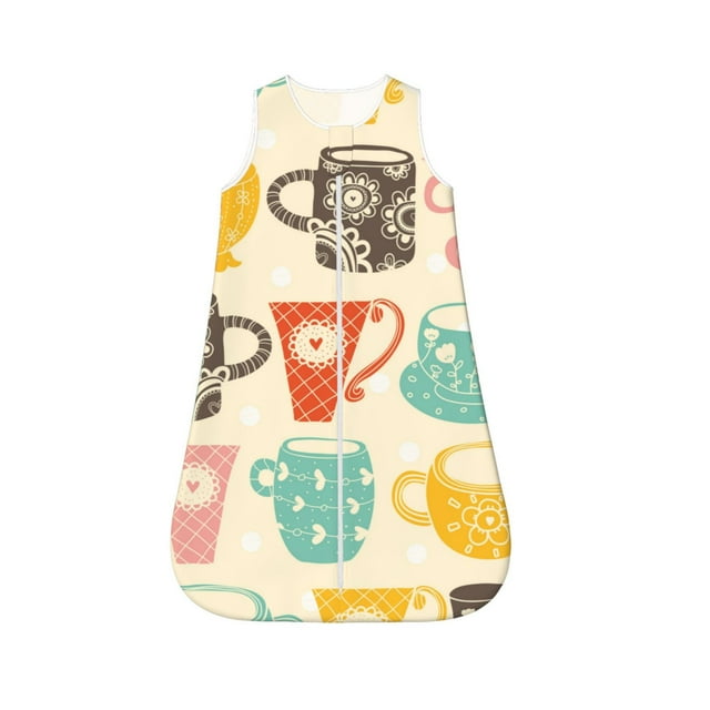 Cauagu Vintage Cup for Infant Wearable Blanket,Unisex, Girl, Boy