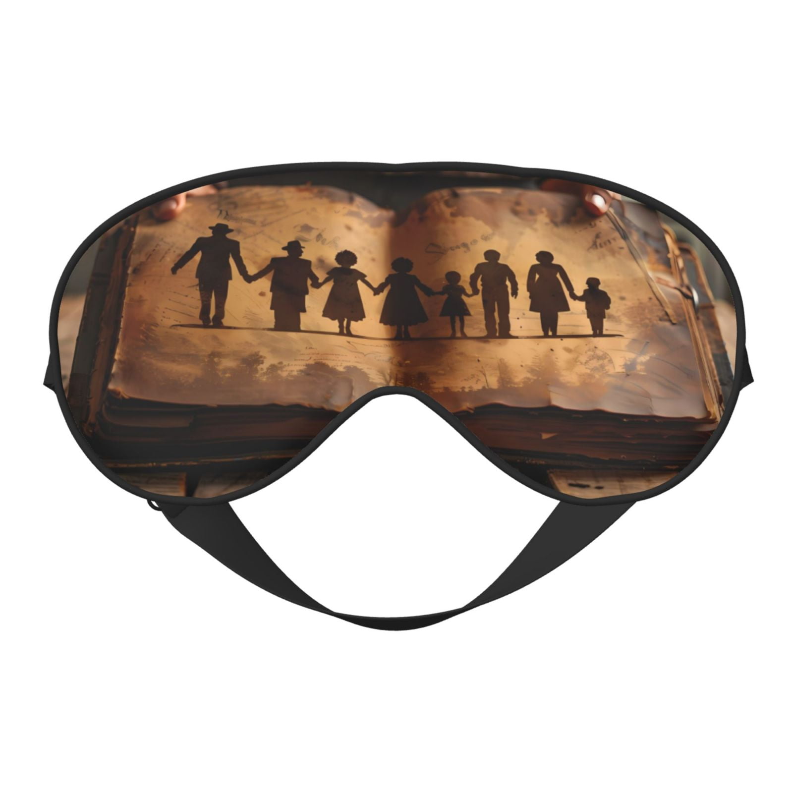 Cauagu Vintage Family History Book Print Sleep Eye Mask, Blindfold Eye