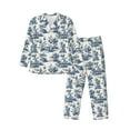 thumbnail image 1 of Cauagu Vintage Floral 1 Print Men's Long-Sleeve Pajama Set,Soft Button-Front 2Pjs for Men Long Sleeve Men’s Sleepwear-, 1 of 7