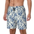 thumbnail image 1 of Cauagu Vintage Floral Birds Print Mens Swim Trunks Quick Dry Board Shorts Swim Shorts with Compression Liner Bathing Suits-Medium, 1 of 6