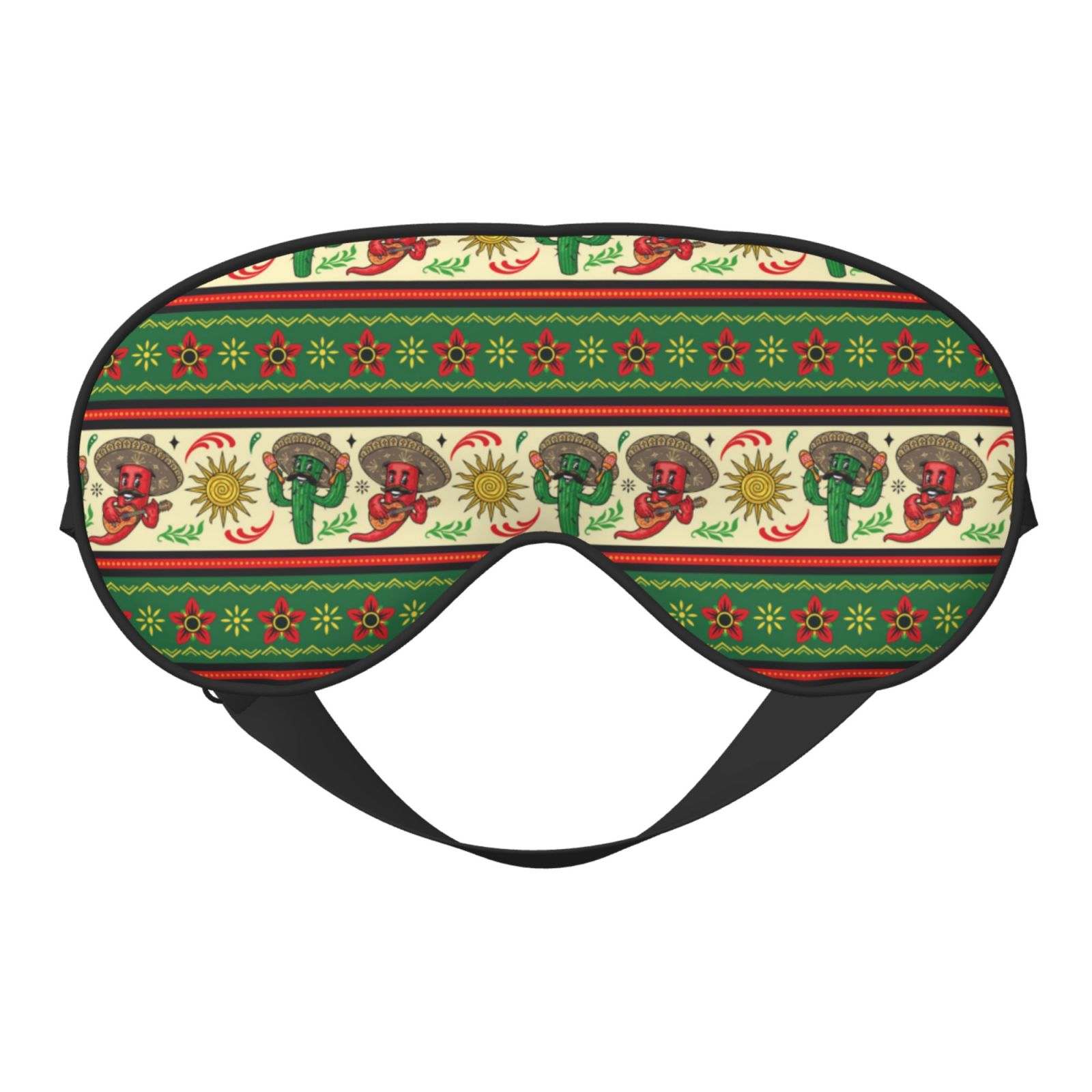 Cauagu Vintage Mexican Print Sleep Eye Mask, Blindfold Eye Sleep Shade