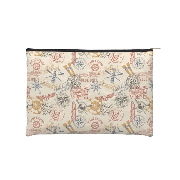 Cauagu Vintage Nautical for Tyvek Makeup Bag,Reusable Travel Cosmetic Bag Women Organizer Toiletry Bag Birthday,Gifts for Women Girlfriend Mom Teacher 6.5’’*8.9’’