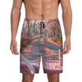 thumbnail image 1 of Cauagu Vintage Pink Drive View Print Pajama Bottoms for Men Sleep Pajama Shorts Elastic Waistband Sleep Pajama Short Men's PJ Shorts -XX-Large, 1 of 6