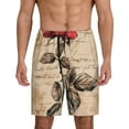 thumbnail image 1 of Cauagu Vintage Rose Botanical Art Print Pajama Bottoms for Men Sleep Pajama Shorts Elastic Waistband Sleep Pajama Short Men's PJ Shorts -Medium, 1 of 6