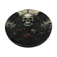 Cauagu Vintage Winged Rose Skull Print Round Stool Covers,Seat Cushion
