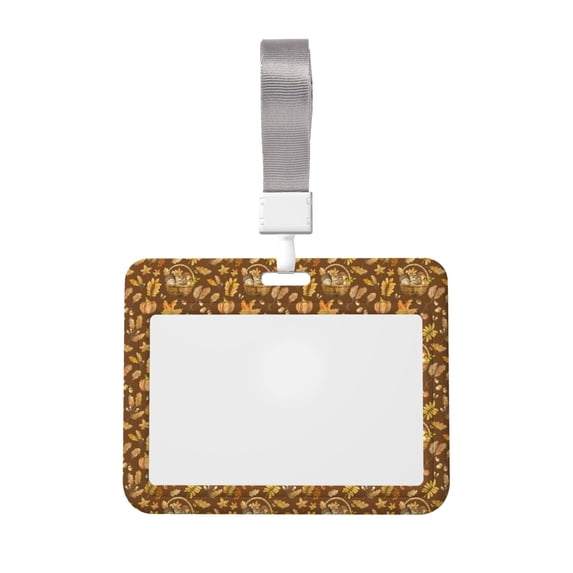 Cauagu Vintage fall harvest basket for ID Badge Holder,Badge Holder with Windows Key Card Work Badge Sleeve for Office/ Factory/ID Credit Cards/Proximity Key Cards