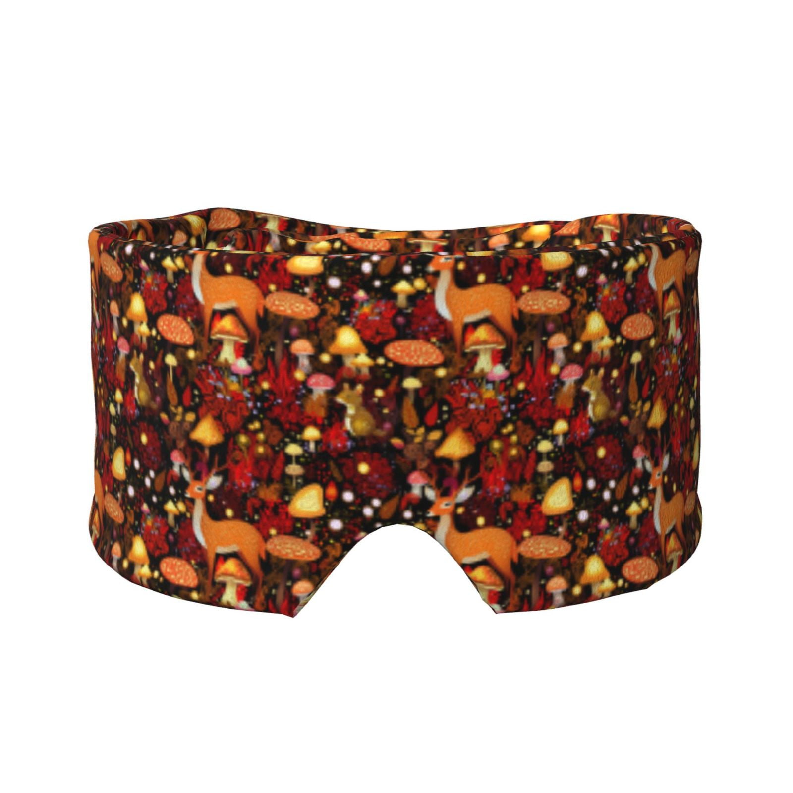 Cauagu Warm Forest Plants and Deer Print Blocking Sleep Eye Masks