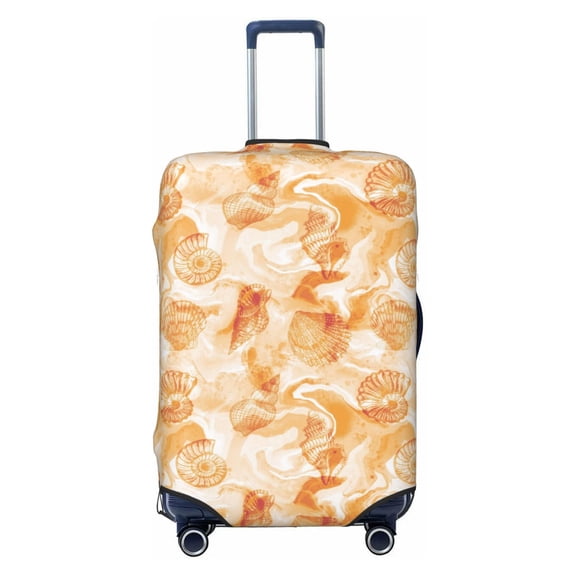 Cauagu Watercolor Sea Shells Print Travel Luggage Cover,Travel Dust-proof Suitcase Cover Softside Suitcase Protector for 18-32inch,Not Included Suitcase