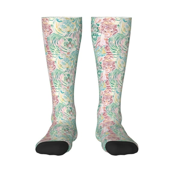 Cauagu Watercolor Tiger Print Women's Men's Ankle Socks 1-pack Casual Athletic Socks for Unisex Adult Moisture-Wicking Socks for Daily Wear/Running/Sport