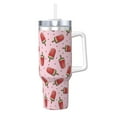 Cauagu Watermelon Ice Cream Print Stainless Steel Vacuum Insulated
