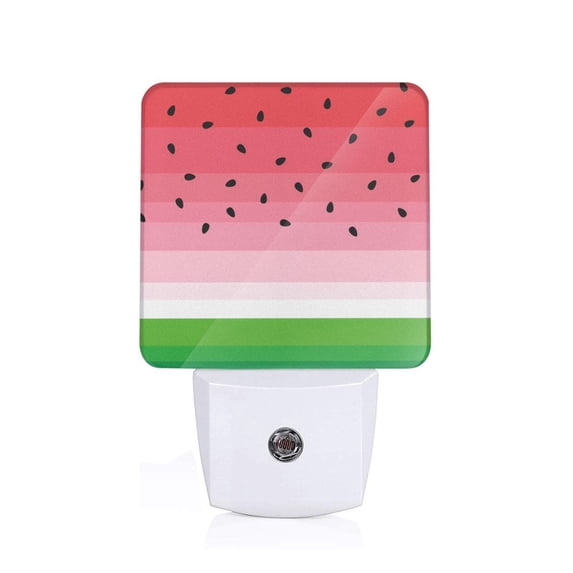 Cauagu Watermelon Print LED Nightlight,0.5W Night Lights Plug into Wall 1 Pack with Dusk-to-Dawn Light Sensor Soft Glow Lamp for Bathroom Adult Hallway-UK