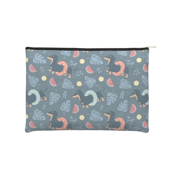 Cauagu Watermelons Dachshunds for Tyvek Makeup Bag,Reusable Travel Cosmetic Bag Women Organizer Toiletry Bag Birthday,Gifts for Women Girlfriend Mom Teacher 6.5’’*8.9’’