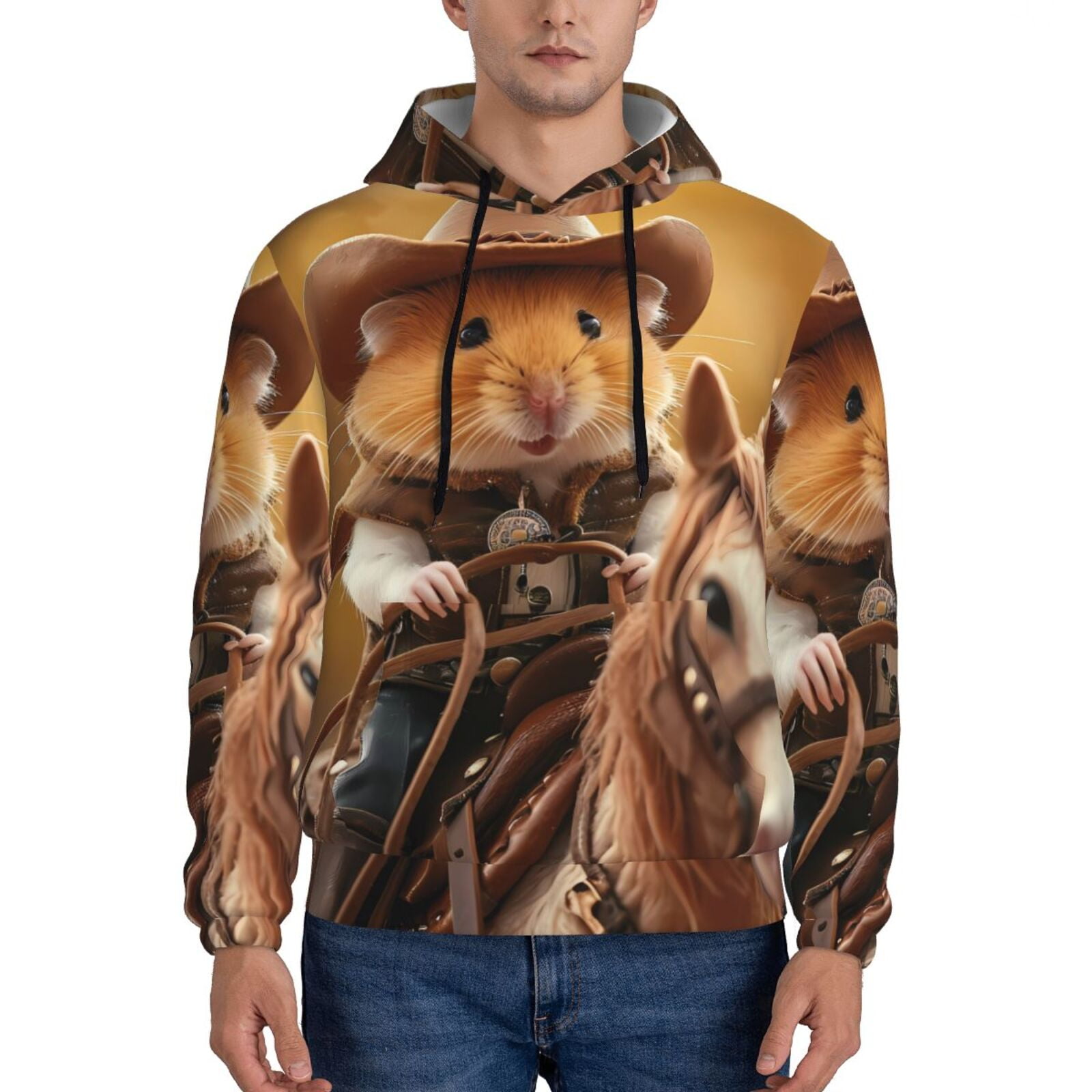 Guinea Pig Print Pattern Men Pullover Hoodie
