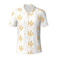 Cauagu Wheat Print Men's Polo Shirts, ShortSleeve Polo Shirts for Men