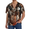 thumbnail image 1 of Cauagu Whimsical Halloween Skeletons Men's Short Sleeve Button Down Hawaiian Shirt for Men Bowling Shirts Casual Summer Beach Shirt,Large, 1 of 6