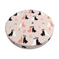 thumbnail image 1 of Cauagu White And Black Rabbit Print Round Stool Covers,Seat Cushion for Round Bar Stool Chair Seat Cover for Bar Round Chair Fits for 12/13/14in Bar Stool Cushion, 1 of 7
