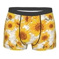 thumbnail image 1 of Cauagu White Marble Pattern Sunflower Print Boxer Briefs for Men,Comfortable Breathable Men's Underwear Moisture Wicking Underpants -Large, 1 of 8