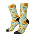 thumbnail image 1 of Cauagu White Polka Dot Sunflower Print Crew Socks for Women and Men,Adult Athletic Running Socks 1-Pair Sports Socks Work Gear Socks with Moisture Wicking, 1 of 6
